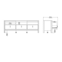 Barcelona Tv-unit 3 drawers in White