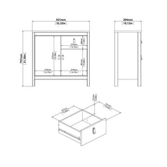 Barcelona Sideboard 2 doors + 1 drawer in White