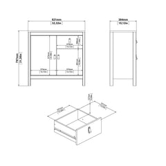 Barcelona Sideboard 2 doors + 1 drawer in Matt Black