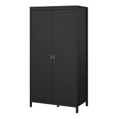 Barcelona Wardrobe with 2 doors in Matt Black