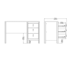 Barcelona Desk 3 drawers White