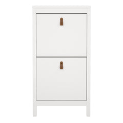 Barcelona Shoe Cabinet 2 Flap Door White