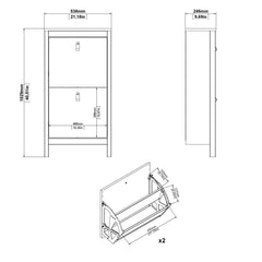 Barcelona Shoe Cabinet 2 Flap Door White