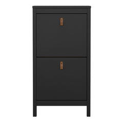 Barcelona Shoe Cabinet 2 flap doors Matt Black