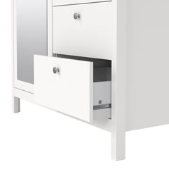 Madrid Wardrobe with 1 door + 1 mirror door + 2 drawers White