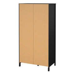 Madrid Wardrobe with 1 door + 1 mirror door + 2 drawers Matt Black