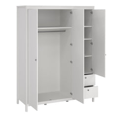 Madrid Wardrobe with 2 doors + 1 mirror door + 2 drawers White