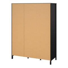 Madrid Wardrobe with 2 doors + 1 mirror door + 2 drawers Matt Black