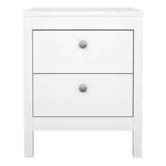 Madrid Bedside Table 2 drawers in White