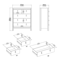 Madrid Chest 3+2 drawers in Matt Black