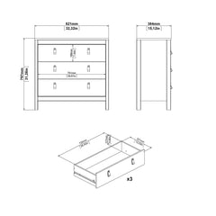 Madrid Chest 3 drawers in White