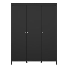 Madrid Wardrobe with 3 doors in Matt Black