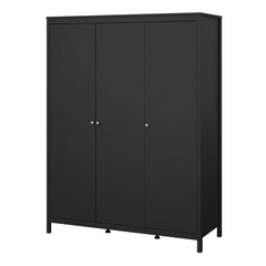 Madrid Wardrobe with 3 doors in Matt Black