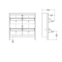 Madrid Shoe cabinet 4 Compartments in White