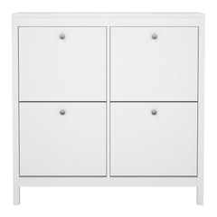 Madrid Shoe cabinet 4 Compartments in White