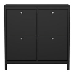 Madrid Shoe cabinet 4 Compartments in Matt Black