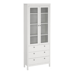 Madrid China cabinet 2 doors w/glass + 3 drawers in White