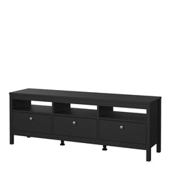 Madrid Tv-unit 3 drawers in Matt Black