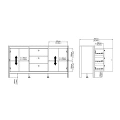 Madrid Sideboard 2 doors + 3 drawers in White