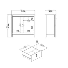 Madrid Sideboard 2 doors + 1 drawer in Matt Black