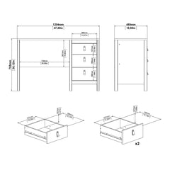 Madrid Desk 3 drawers White