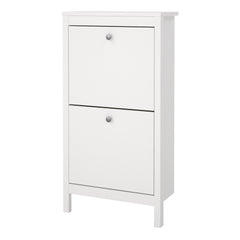 Madrid Shoe Cabinet 2 Flap Door White