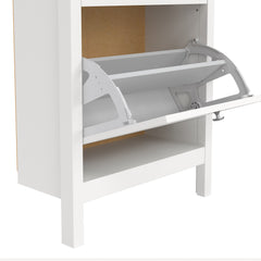 Madrid Shoe Cabinet 2 Flap Door White