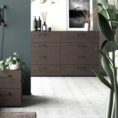 Dallas Double dresser 8 drawers Rovere Gessato Dark Oak