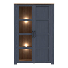 Bohol Display Cabinet in Riviera Oak/Navy