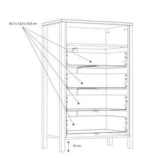 High Rock Chest of Drawers in Matt Black/Riviera Oak