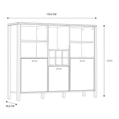 High Rock Shelf Unit in Matt Black/Riviera Oak