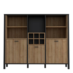 High Rock Shelf Unit in Matt Black/Riviera Oak