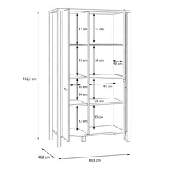 High Rock Small Display Cabinet in Matt Black/Riviera Oak