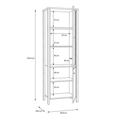 High Rock Wide Display Cabinet in Matt Black/Riviera Oak