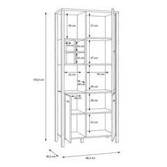 High Rock Display Cabinet in Matt Black/Riviera Oak