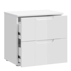 Sienna Bedside in White/White High Gloss