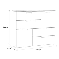 Sienna Abstract Chest of in White/White High Gloss