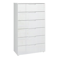 Sienna Chest of 6 Drawers in White/White High Gloss