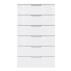 Sienna Chest of 6 Drawers in White/White High Gloss