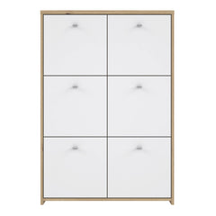 Best Chest Storage Cabinet with 6 Doors in Artisan Oak/White