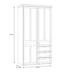 Iloppa 2 Door Wardrobe in Snowy Oak/Oak Nelson