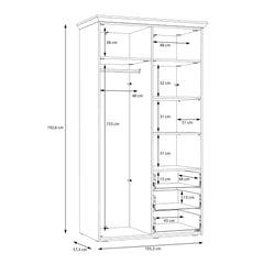 Iloppa 2 Door Wardrobe in Snowy Oak/Oak Nelson