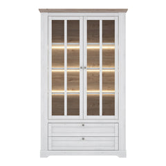 Iloppa Display Cabinet in Snowy Oak/Oak Nelson