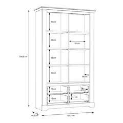 Iloppa Display Cabinet in Snowy Oak/Oak Nelson