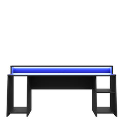 Tezaur Gaming Desk with Blue LED in Matt Black