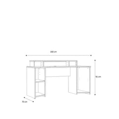 Tezaur Gaming Desk with LED in Matt Black