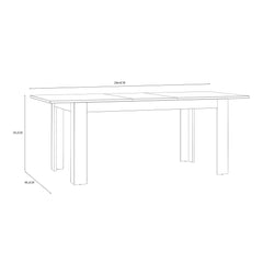 Bohol Extending Dining Table in Riviera Oak/Navy