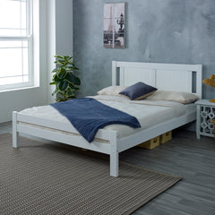 Glory White Wooden Bed Frame