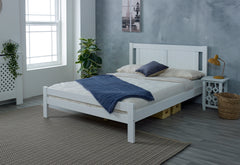 Glory White Wooden Bed Frame