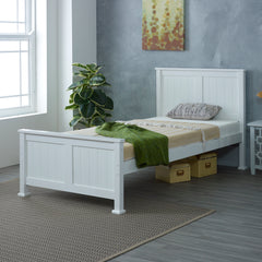 Madrid Solid White Wooden Bed Frame